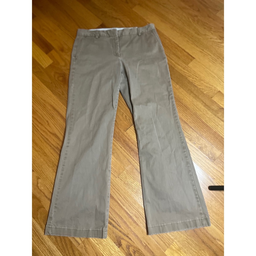 Lands' End Fit 2 Khaki Flare Leg Trousers Career Casual Pants - Size 8